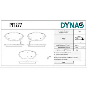 Jeu de plaquettes de frein arrière DYNAS pour modèles X1/X2 & E21 - Haute performance, longue durée de vie, PF1277, fabriqué en Italie - Product Image 1