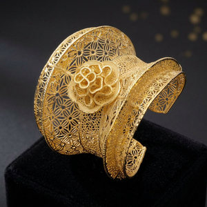 สร้อยข้อมือทองเหลืองชุบทอง14K 18K 24K เปิดใช้งาน Kada สร้อยข้อมือแฟชั่นกำไลข้อมือและกำไลข้อมือดีไซน์แบบดั้งเดิม - Product Image 4