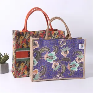 Wholesale Burlap Handle Shopping Bag Custom Jute Beach Tote Bag With Custom Printed Logo