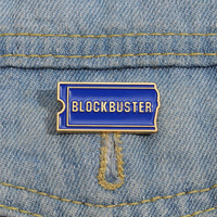 Blockbuster Video Enamel Pin Retro Film tiket mengumpulkan bros logam kerah ransel lencana mode hadiah perhiasan untuk teman-teman