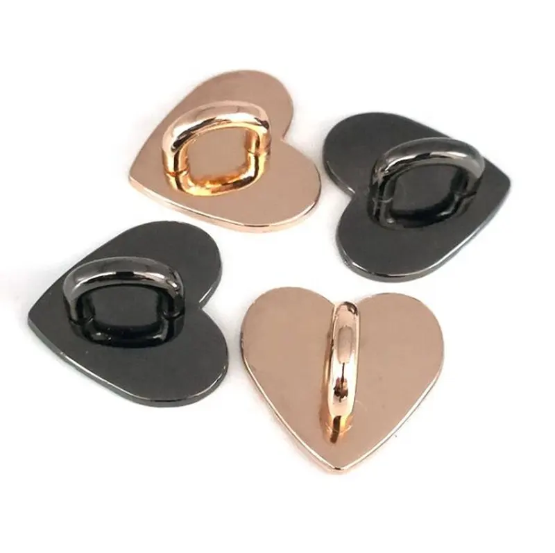 Metal zinc alloy custom logo print finger ring phone holder, heart shaped metal hook chellphone mobile phone with sticky