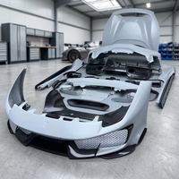 Nouveau kit carrosserie de style 488 Pista : barres avant/arrière, aileron, jupes latérales, lèvre arrière en fibre de carbone sèche, clips de montage, pour mise à niveau et adaptation