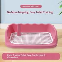 Toilette d'apprentissage pour chien améliorée avec clôture latérale haute, grande grille anti-salissures pour les pattes, portable pour l'intérieur
