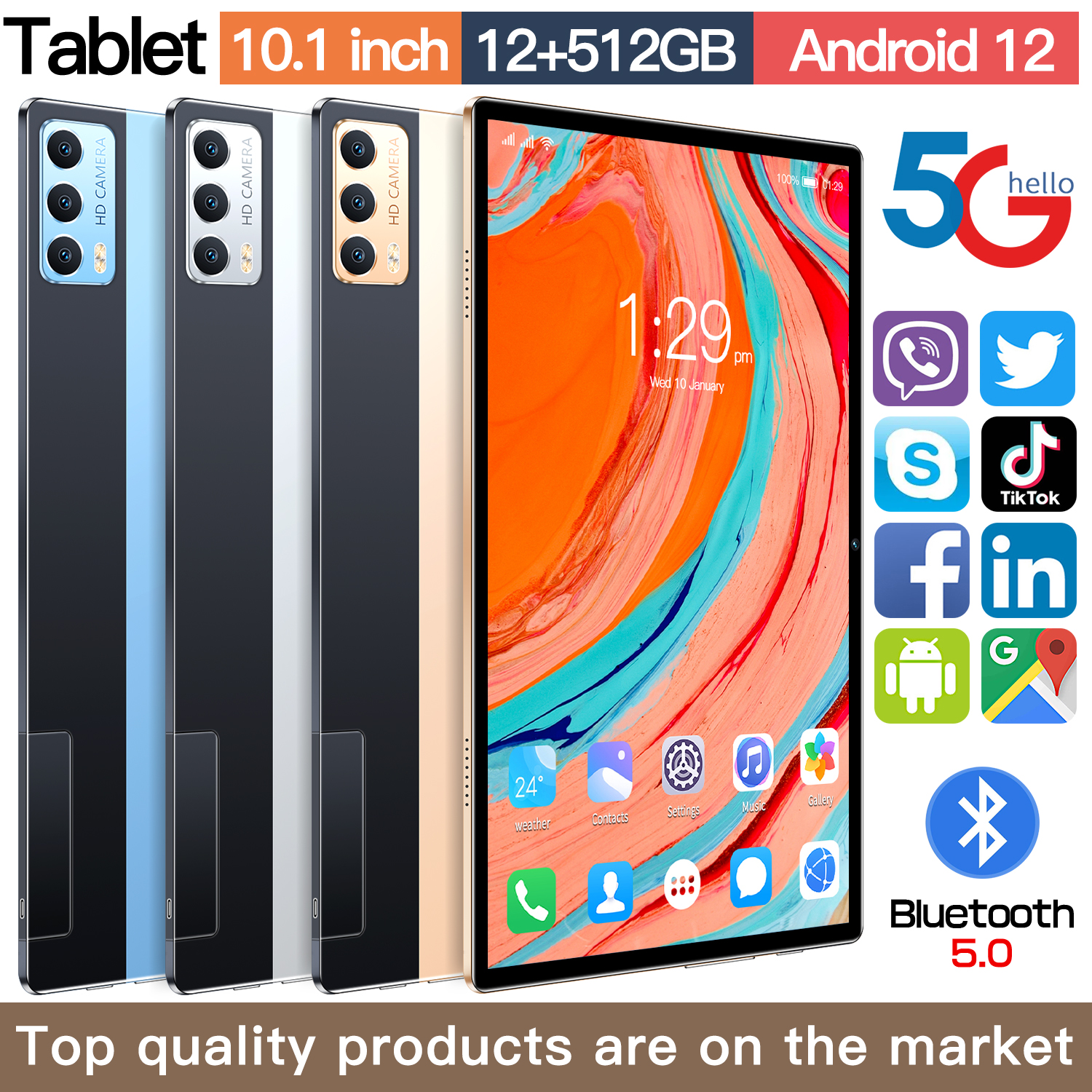 【新品】 512GB ROM 12GB RAM Android Tablet Gaming Tablet Android 13.0 with 12GB RAM and 512GB Storage