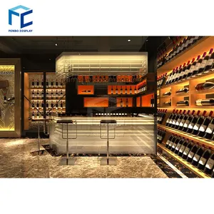 Gỗ rượu hiển thị giá Whisky cửa hàng thiết kế nội thất cửa hàng rượu vang phù hợp hiển thị Showcase kệ cho rượu sâm banh tường tủ - Product Image 4