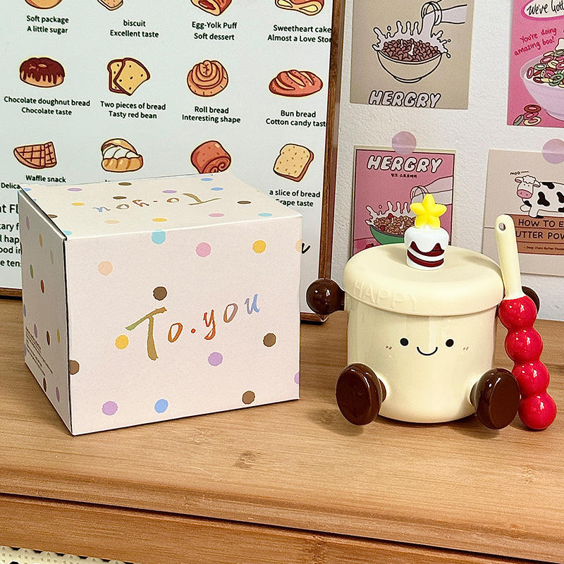 [Boîte de couleur emballage bâton de gourde] poupée heureuse-marron