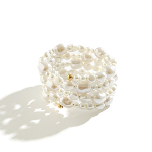 2023 nouveauté bijoux de mode perle Bracelet en perles femmes Simple multi-couches enveloppé bras perle or <span class=keywords><strong>manchette</strong></span> Bracelets Bracelet - Product Image 2