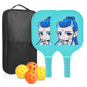 Juego de raquetas de Pickleball, 2 raquetas, 4 pelotas, bolsa de nailon, mango antideslizante para entretenimiento al aire libre - Product Image 1
