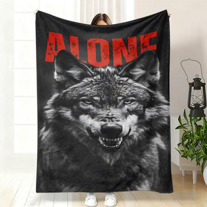 Couverture en flanelle loup-garou, couverture de sieste, douce pour la peau, réversible, pour voyage, camping, impression personnalisée, vente en gros - Product Image 6