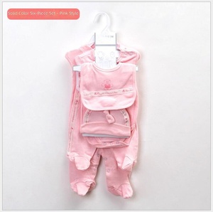 Set di 6 Body per Neonati in Cotone Tinta Unita, Tutine con Piedini, <span class=keywords><strong>Abbigliamento</strong></span> per Neonati 0-9 <span class=keywords><strong>Mesi</strong></span>, Commercio Estero - Product Image 5
