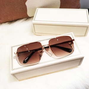 Stylish <b>Square</b> Full Rim Metal Gold Frame UV400 <b>Sunglasses</b> 2024 Luxury Unisex Gradient Lenses - Product Image 2