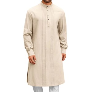 <span class=keywords><strong>Camisa</strong></span> Larga de Estilo Árabe para Hombre, Túnica Musulmana, Túnica Informal Transpirable para Hombre, Vestido Sencillo - Product Image 5