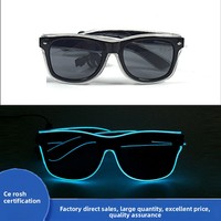 Nouvelles lunettes fluorescentes LED lumineuses sans fil pour fêtes, avec verres à effet de lumière froide et lentilles à encre luminescente