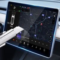 Protecteur d'écran de navigation à contrôle central pour écran tactile Tesla modèle 3/Y/S/X avec Kit d'alignement d'applicateur d'installation