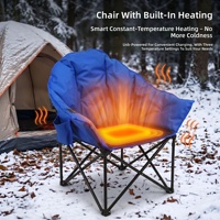Chaise de camping chauffante et rembourrée, alimentée par USB, pliable pour l'hiver, siège de détente extérieur pour la randonnée, la pêche et les pique-niques par temps froid