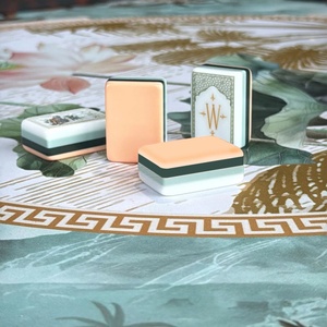 Mahjong de Lujo Estilo Americano, 160 Fichas de Mahjong Acrílicas Pintadas a Mano con Diseño de Loto Rosa Melocotón, Elegante Regalo - Product Image 3