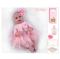 FiveStar 19 Zoll Vollkörper Weichgummi Spielzeug Baby Reborn Puppen Vinyl-Spielzeug 48cm Modische Babypuppe Realistisch Aussehend Mit Milchspender