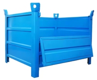 AOCHEN Haute Qualité Industrielle Métal Pliable Stillage Entrepôt Conteneur De Stockage Boîte Empilable Logistique Boîtes De Chiffre D'affaires
