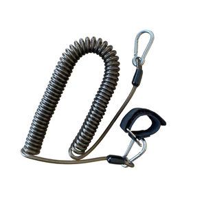 Cordon <span class=keywords><strong>de</strong></span> sécurité robuste pour canne à pêche avec crochet métallique, sangle <span class=keywords><strong>de</strong></span> protection épaissie en fil d'acier élastique, corde à ressort anti-perte en PU pour la protection <span class=keywords><strong>de</strong></span> la canne - Product Image 1