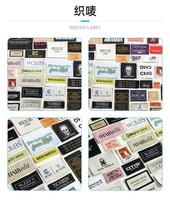 Étiquettes de cou tissées à haute densité étiquettes en tissu personnalisé vêtements Textile à la maison matelas Logo OEM ODM