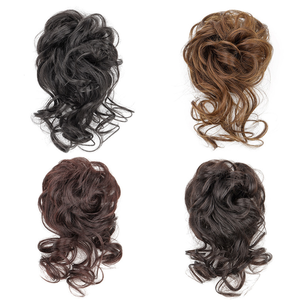 Hitze beständiges synthetisches blondes Donut-Stil <span class=keywords><strong>Messy</strong></span> Curly Claw <span class=keywords><strong>Bun</strong></span> Haar mit verstellbarem Scrunchy Elastic Band für Frauen Hochzeit - Product Image 2
