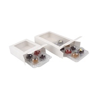Boîte pliante d'emballage en papier de chocolat à la truffe personnalisée Boîtes cadeaux de bonbons avec fenêtre transparente