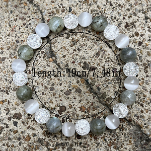 Heilkristall-Armband Labradorit Selenit Crackle-Quarz Energieschutz Lichtarbeiter Reiki-Armband - Product Image 6