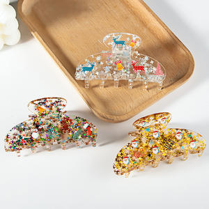 Vente flash - Accessoires pour cheveux mignons et colorés - Pinces à cheveux en acrylique avec diamants, étoiles et lunes - Pinces à cheveux luxueuses et brillantes - Product Image 2