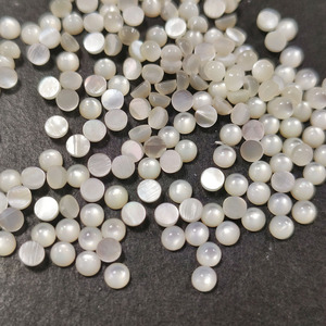 Cabujón redondo de 3 mm con parte trasera plana, piedra de nácar natural de alta calidad, color blanco, para la fabricación de joyas. - Product Image 3