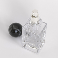 Flacon de parfum en verre transparent vide de 30 ml, 50 ml, 100 ml, haut de gamme, rectangulaire, avec vaporisateur à embout serti, emballage de flacon de parfum
