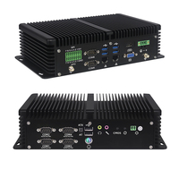 Mini PC industriel sans ventilateur Intel I5/I7 en aluminium, 2 LAN, 6 COM, serveur pare-feu, châssis PC GPIO, ordinateur industriel pour données en périphérie