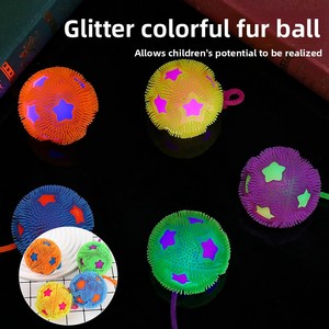 Pelota Sensorial Antiestrés con Luz, Juguete de Estiramiento y Compresión con Cuerda, Pelota Brillante y Colorida para Niños - Product Image 6