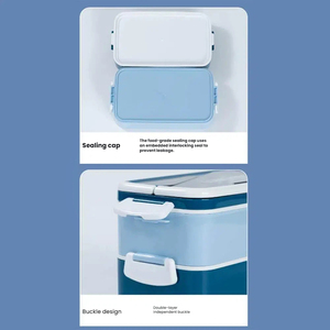 Portable Adultes Travail Boîte À Lunch pour Hommes Femmes Étudiants Conteneur De Nourriture 2 Couches Micro-Ondable Enfants Boîte À Lunch avec Fourchette Et Cuillère - Product Image 6