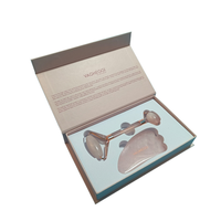 Ensemble masque et rouleau de jade cosmétique recyclable personnalisé Gua Sha boîte en carton rigide à fermeture magnétique emballage cadeau avec logo personnalisé