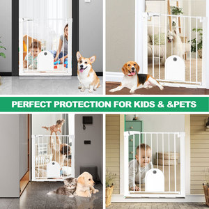 Avec animal de compagnie Barrière de porte pour enfants Fermeture automatique Barrière en métal avec chat Porte pour <span class=keywords><strong>chien</strong></span> Barrière de sécurité pour bébé Barrière de porte d'escalier - Product Image 6