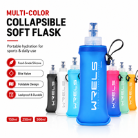 Bouteille d'eau souple en silicone pliable avec valve à morsure, portable, pour la course à pied et le cyclisme
