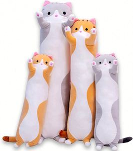 Almohada de Peluche Suave con Forma de Gato de Dibujos Animados para Bebés y Niños, Juguete de Peluche con Patas Largas para Abrazar, Compañero de Sueño - Product Image 1