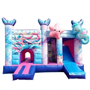 บ้านลมเด็กเกรดเชิงพาณิชย์ ชุดบ้านลมเป่าลมรูปปราสาทพร้อมสไลเดอร์ - Product Image 1