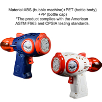Vente en gros : Pistolet à bulles LED 5 trous avec solution 35ml, idéal pour fêtes d'enfants, prix de fête, logo personnalisé OEM
