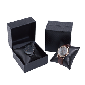 Caja de Regalo de Lujo Personalizada para Relojes, de Cuero Negro Ecológico, Hecha con Materiales Reciclados, Estuche de Almacenamiento, Caja de Exhibición, Venta al Por Mayor, Portátil - Product Image 1