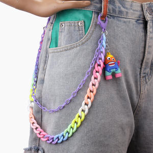 Cadena de cintura de resina colorida con colgante de monstruo de dibujos animados, cadena corporal unisex de moda, accesorio casual juvenil - Product Image 3