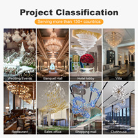 Lustre moderne en cristal avec télécommande, lampe suspendue personnalisable pour villa, hall, banquet, hôtel, éclairage de hall