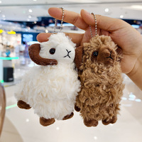 En gros, Porte-clés pendentif en peluche petit chèvre mignon à coins arrondis, style dessin animé, jouet et décoration de sac, cadeau