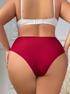 Panties de encaje transparentes de talla grande para mujer, de cintura media, sin costuras, estilo hipster, de moda, personalizables, de gran tamaño, con diseño de triángulo. - Product Image 2