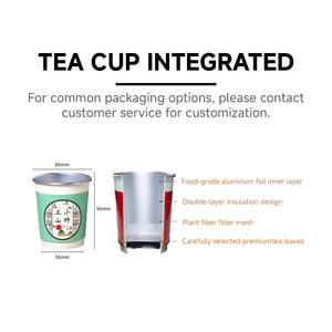 โรงงาน Clqq รับผลิตแบบ OEM ขายส่ง บรรจุภัณฑ์ปรับแต่งได้ แก้วกระดาษสองชั้นเคลือบฟอยล์อะลูมิเนียมหนา ใช้แล้วทิ้ง สำหรับชาสำเร็จรูปแบบซ่อนในแก้ว - Product Image 3