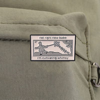 Épinglette en émail vintage motif cerf-volant avec texte slogan humoristique, ornement décoratif rétro pour sac à dos, veste, jean, chapeau