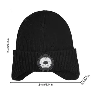Musica senza fili caldo berretto inverno morbido LED indicatore cappello senza fili BT cuffie per camminare Jogging escursioni nella stagione fredda - Product Image 5