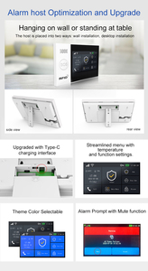 Système d'alarme domestique WiFi <span class=keywords><strong>GSM</strong></span> 4G avec commande vocale, armement/désarmement programmé et batterie de secours de 8,5 heures, écran tactile intelligent de 4,3 pouces - Product Image 3