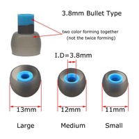 Embouts d'oreille bicolores de 3.8mm pour écouteurs Beats Embout en silicone pour connecteur 4mm à 5mm Embouts d'oreille en silicone souple