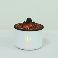 Humidificateur à vapeur chaude Crackle-Volcano de plus de 200 ml avec effet flamme pour utilisation autonome